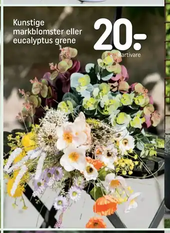 REMA 1000 Kunstige markblomster eller eucalyptus grene tilbud