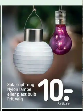 REMA 1000 Solar ophæng Nylon lampe eller plast bulb tilbud