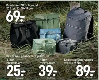 Køletaske i 100% bomuld 20 liter. 30x30x18 cm