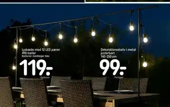REMA 1000 Lyskæde med 12 LED pærer 490 meter tilbud