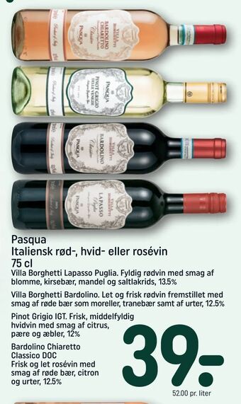 REMA 1000 Pasqua Italiensk rød-, hvid- eller rosévin tilbud