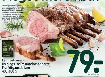 REMA 1000 Lammekrone Hvidløgs- og rosmarinmarineret Fra fritgående lam tilbud