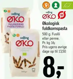 Føtex Økologisk fuldkornspasta tilbud