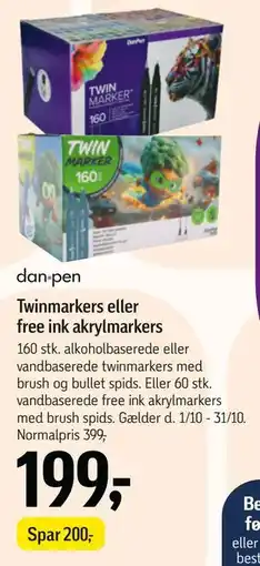Føtex Twinmarkers eller free ink akrylmarkers tilbud
