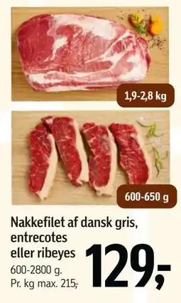 Føtex Nakkefilet af dansk gris, entrecotes eller ribeyes tilbud