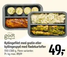Føtex Kyllingefilet med gratin eller kyllingespyd med flødekartofler tilbud
