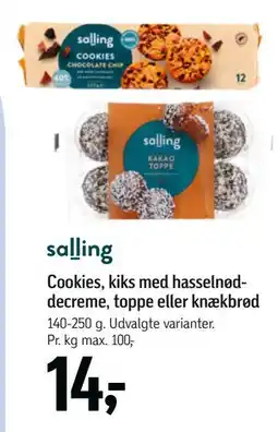Føtex Cookies, kiks med hasselnøddecreme, toppe eller knækbrød tilbud