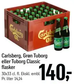Føtex Carlsberg, Grøn Tuborg eller Tuborg Classic flasker tilbud