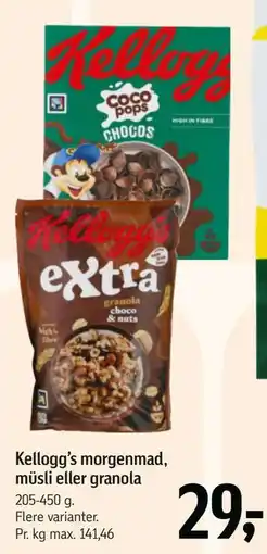 Føtex Kellogg’s morgenmad, müsli eller granola tilbud
