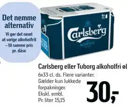 Føtex Carlsberg eller Tuborg alkoholfri øl tilbud