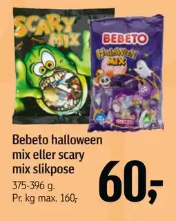 Føtex Bebeto halloween mix eller scary mix slikpose tilbud