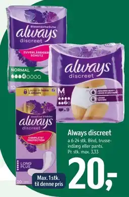 Føtex Always discreet tilbud
