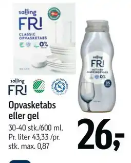 Føtex salling FRI Opvasketabs eller gel tilbud