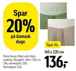 Føtex Damask duge tilbud