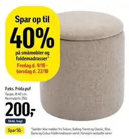 Føtex Frida puf tilbud
