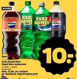 Netto Faxe Kondi eller Pepsi Max sodavand tilbud