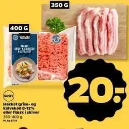 Netto Hakket grise- og kalvekød 8-12% eller flæsk i skiver tilbud