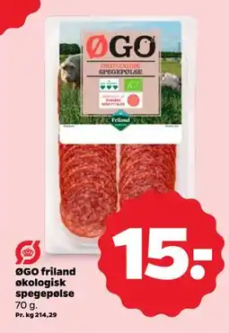 Netto ØGO friland økologisk spegepølse tilbud