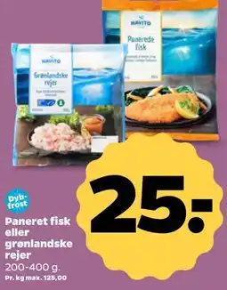 Netto Paneret fisk eller grønlandske rejer tilbud