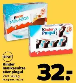Netto Kinder mælkesnitte eller pingui tilbud