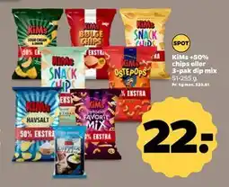 Netto KiMs +50% chips eller 3-pak dip mix tilbud