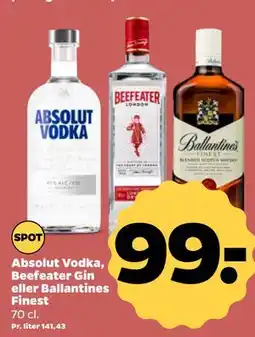 Netto Absolut Vodka, Beefeater Gin eller Ballantines Finest tilbud
