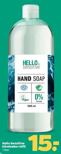 Netto Hello Sensitive håndsæbe refill tilbud