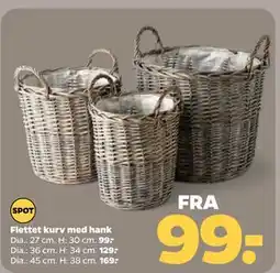 Netto Flettet kurv med hank tilbud