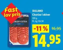 Lidl DULANO Chorizo i skiver tilbud
