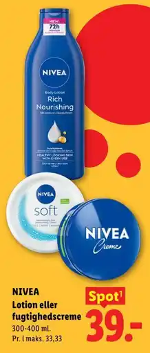 Lidl NIVEA Lotion eller fugtighedscreme tilbud