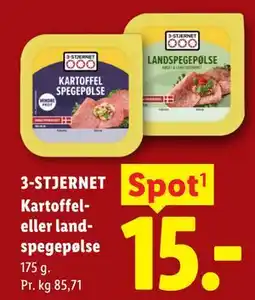 Lidl 3-STJERNET Kartoffel- eller landspegepølse tilbud