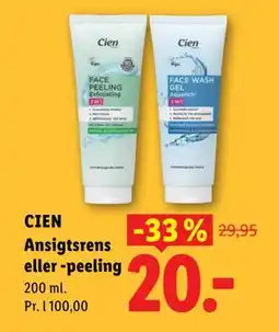 Lidl CIEN Ansigtsrens eller -peeling tilbud