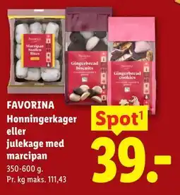 Lidl FAVORINA Honningerkager eller julekage med marcipan tilbud
