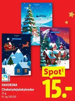 Lidl FAVORINA Chokoladejulekalender tilbud