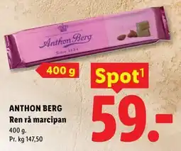 Lidl ANTHON BERG Ren rå marcipan tilbud