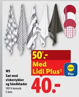 Lidl W5 Sæt med viskestykker og håndklæder tilbud