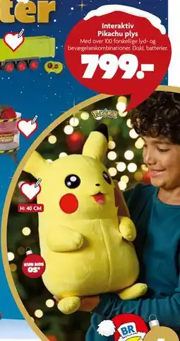 Fætter BR Interaktiv Pikachu plys tilbud