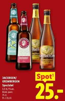 Lidl JACOBSEN/ GRIMBERGEN Specialøl tilbud
