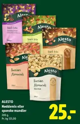 Lidl ALESTO Nøddemix eller spanske mandler tilbud