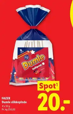 Lidl FAZER Dumle slikkepinde tilbud