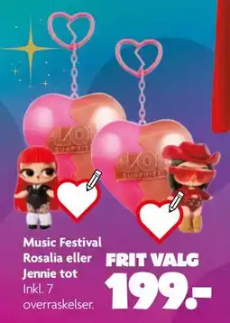 Fætter BR Music Festival Rosalia eller Jennie tot tilbud