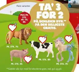 Fætter BR TA’ 3 FOR 2 PÅ SCHLEICH DYR tilbud