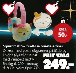 Fætter BR Squishmallow trådløse høretelefoner tilbud