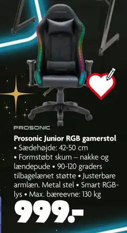 Fætter BR Prosonic Junior RGB gamerstol tilbud