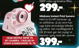 Fætter BR MiniLens Instant Print kamera tilbud