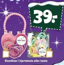 Bilka Elastikker i hjerteboks eller taske tilbud
