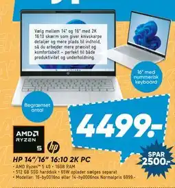 Bilka HP 14”/16” 16:10 2K PC tilbud
