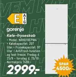 Bilka gorenje Køle-fryseskab tilbud