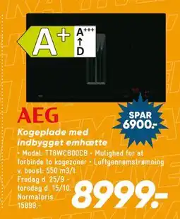 Bilka AEG Kogeplade med indbygget emhætte tilbud