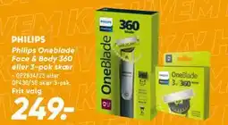 Bilka Philips Oneblade Face & Body 360 eller 3-pak skær tilbud